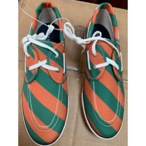 New Green Orange Dock Shoes - Size 11